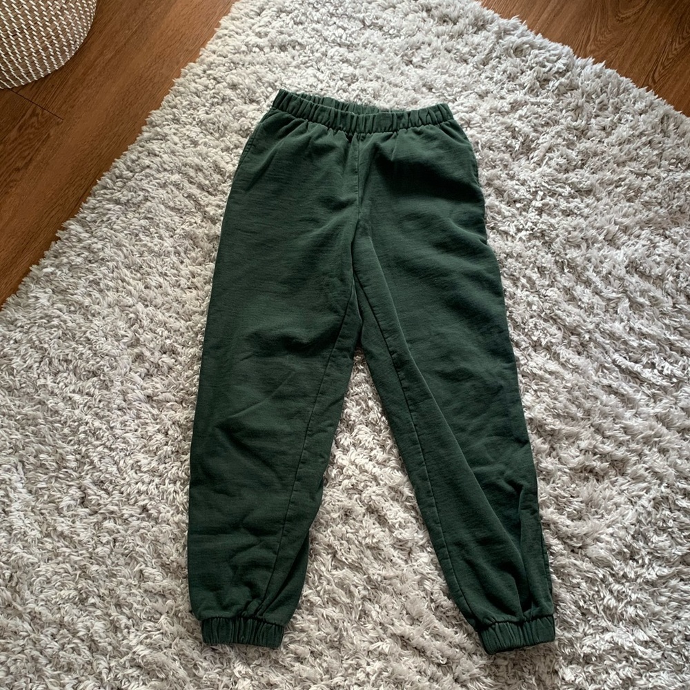 Brandy Melville dark green thick sweatpants